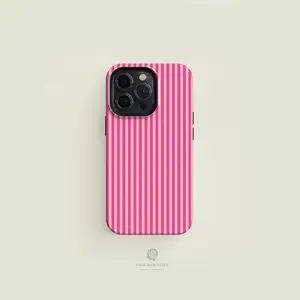 Striped Pink on Pink Tough Phone Case, iPhone 17 16 15 14 13 12 11