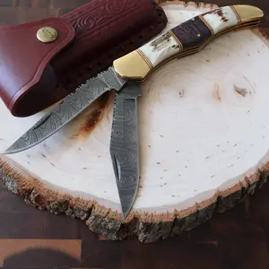 2 Blade Pocket Knife 5” Classic Folding Knife Trapper