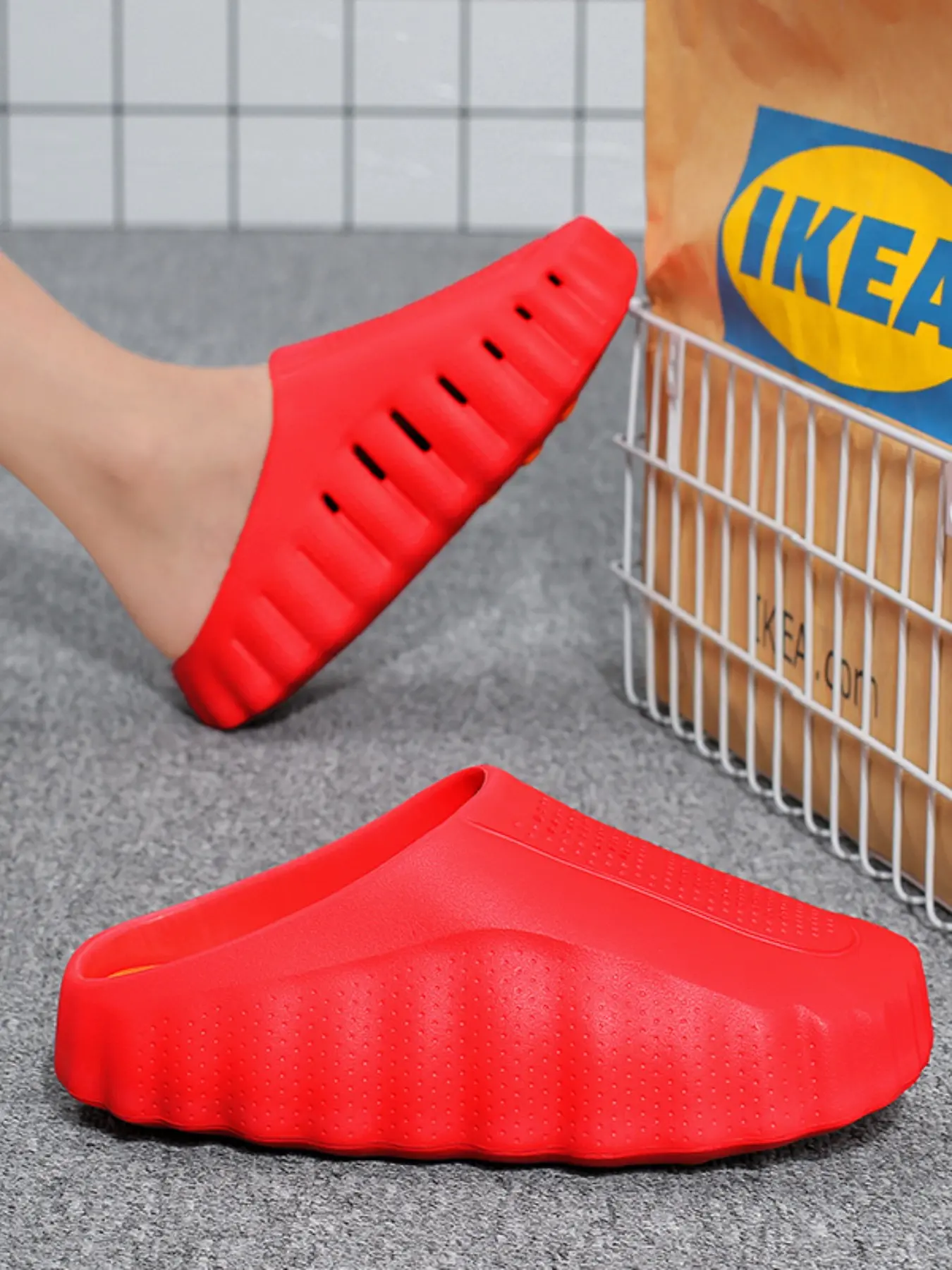 women's red yeezy slides - TikTok Shop
