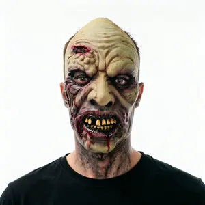 Ultra-Realistic Zombie Mask, Halloween Prank Tool, Reusable Horror Face Mask, Spooky Party Accessory, Twin Pack for Haunted House Fun
