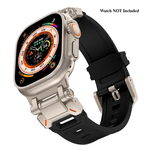 3Soil Smartwatch Band (Only) - All-Day Soft TPU Wearable Accessory for 44-49mm Smartwatches, Durable Metal Snap-On Clip Connector, Multi-Size Fit for Outdoor Sports Enthusiasts