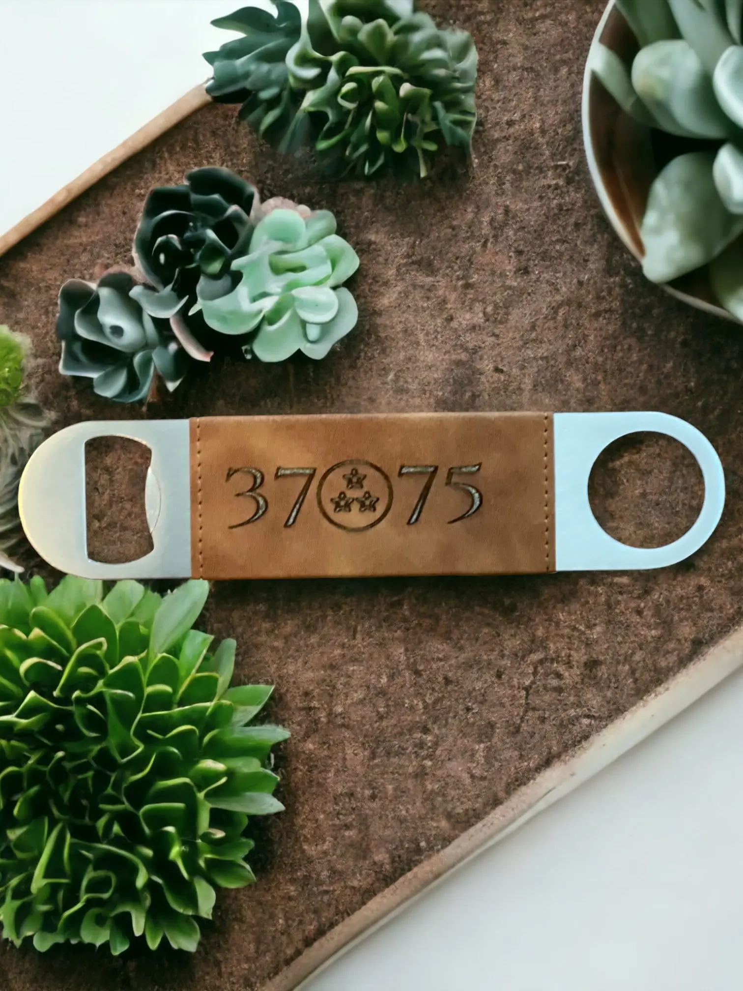 Custom Engraved Personalized leather handle bottle opener- personalized - bottle opener - bartender - beer