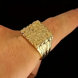 Stish Casual Ring for Men - Square Ring, Vintage Flower Design, 1pc Stish Accessory for Daily Party Wear multi-layer design beads