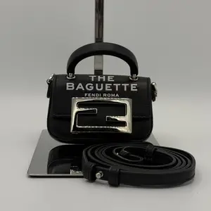 Pre-owned FENDI Leather Crossbody Bags x Marc Jacobs Nano Baguette Vitello Luc. Stampa