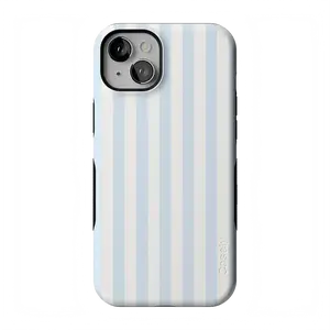 Casely iPhone 14 Plus Case | Sunday Best | Blue Stripes | Bold Protective Design | Compatible with MagSafe