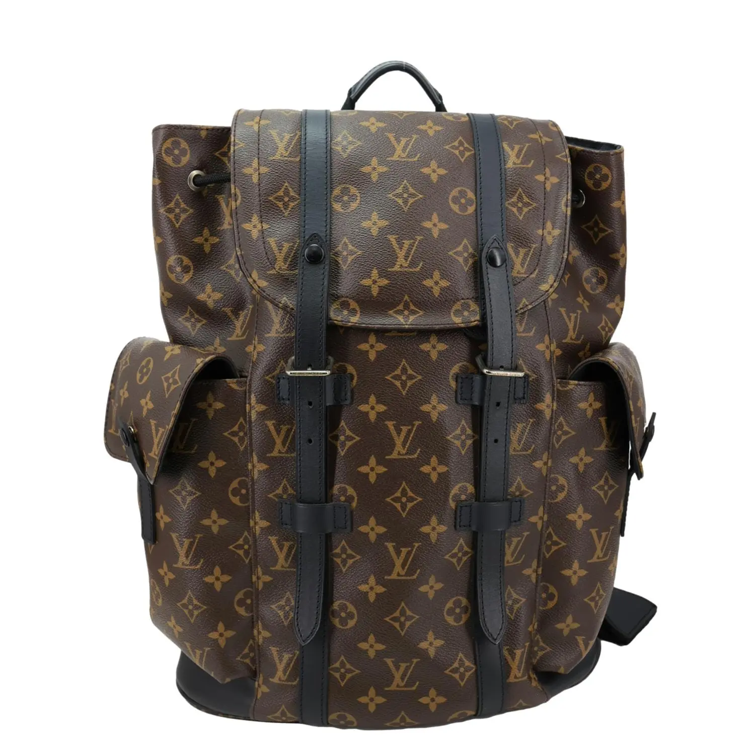 Pre-owned Louis Vuitton Canvas Backpacks Christopher Monogram Macassar Backpack Bag Brown