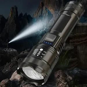 USB Rechargeable Zoom LED Flashlight, 3-level Light Source Flashlight, Multifunctional Outdoor Flashlight, Super Bright Telescopic Zoom Handheld Flashlight
