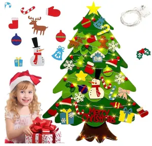 Montessori Felt Christmas Tree for Toddlers, Felt Christmas Tree for Kids, 2026 New Oversized Hanging Xmas Gifts, with Lights