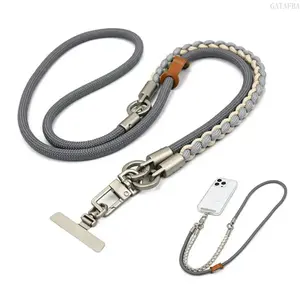 3-in-1 Adjustable Nylon Phone Lanyard, Convertible Neck Wrist Crossbody Phone Strap, Anti Theft Anti Drop Universal Phone Holder, Portable Durable Outdoor Accessory for Hiking Travel Daily Use Men Women