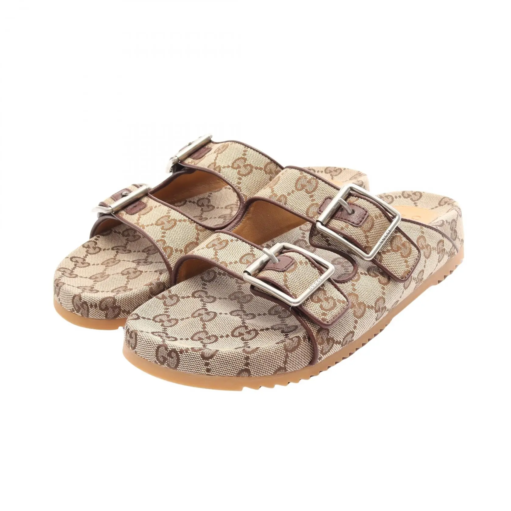 Pre-owned GUCCI Canvas Small Leather Goods GG Leather Sandals