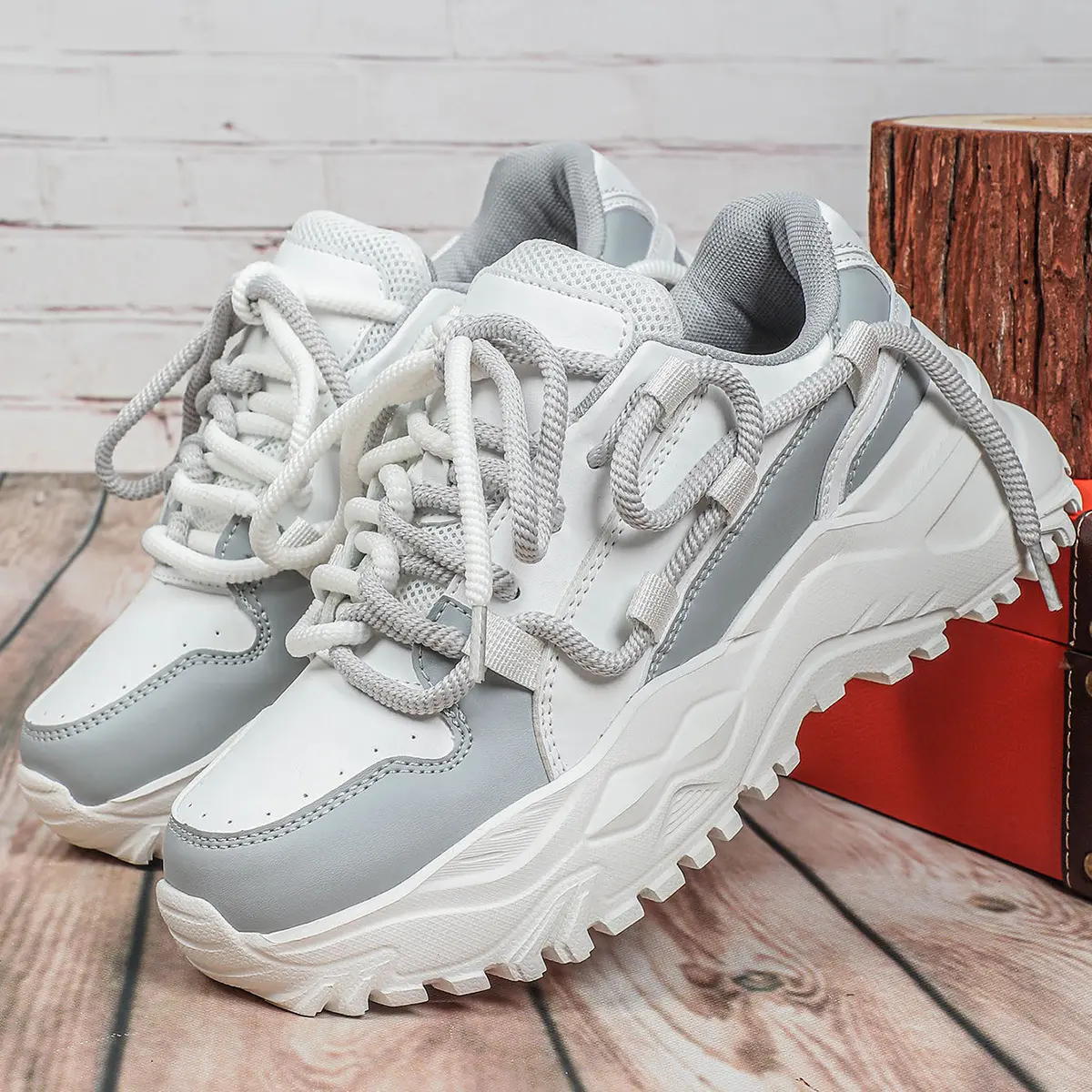 Two-tone with white and gray