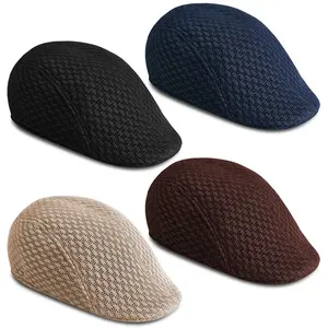 Flat Cap for Men,Adjustable Newsboy Hat,Non-Obstructive Vision,UPF50+ Sun Protection&Breathable Mesh,Head Size 56-58cm Duckbill Beret, everyday outfit