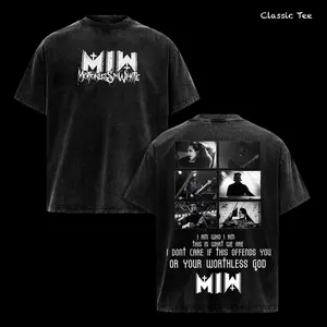 Motionless In White Shirt – Vintage Acid Washed Oversized Graphic T Shirt, MIW Metalcore Band Dark Gothic Aesthetic Streetwear, Double Sided Print Heavyweight Cotton Unisex Tee, Alternative Rock Music Fan Gift