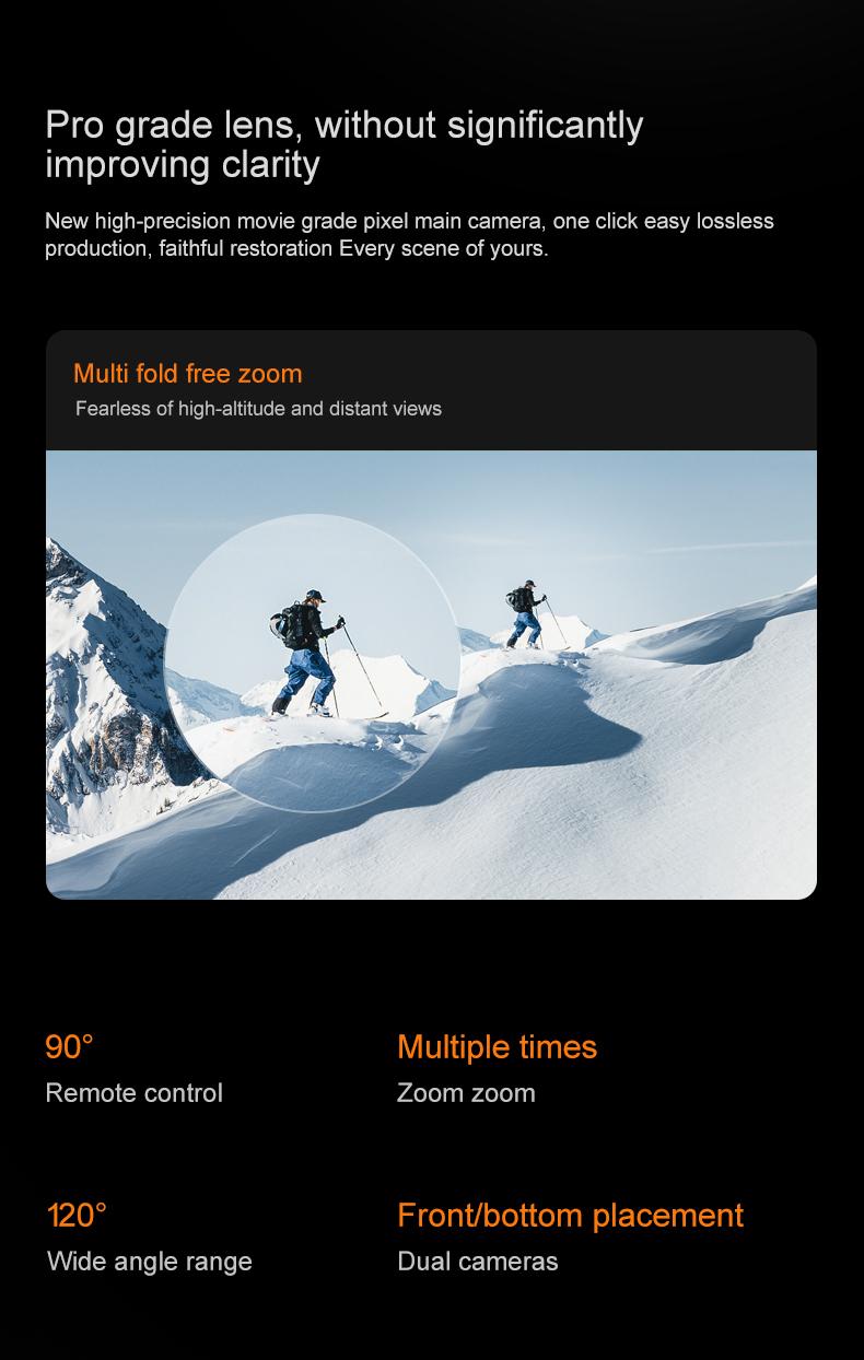 YCMDCGIE GPS drone is equipped with a 4K camera and comes with a 4.5-inch LCD remote controller. It features professional GPS intelligent tracking, AI smart return, follow mode, brushless motors, and a foldable design.