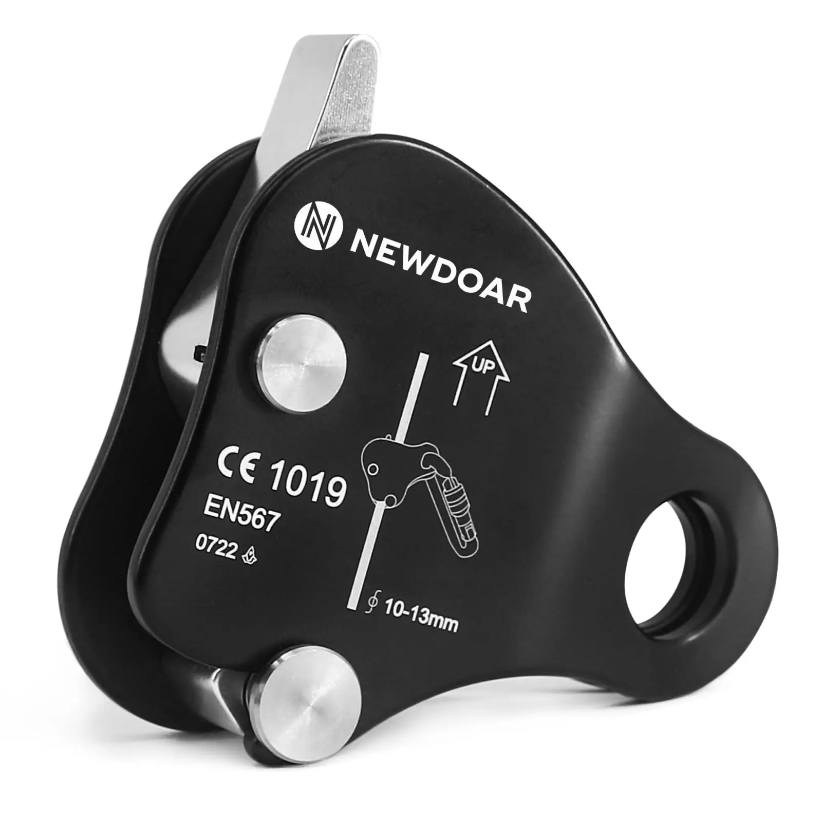 NewDoar Aluminum Alloy Rope Climbing Ascender, Adjustable Rope Grab Riser Adjuster with 12kN Max Load for Rock Climbing Protection Rescue