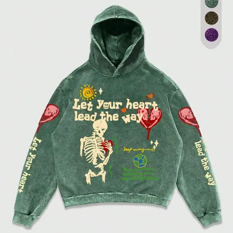 Men's Vintage Skeleton, Skull & Letter Graphic Print Gothic Style Hoodie, Casual Comfy Loose Long Sleeve Hooded Pullover Sweatshirt for Daily Wear, Unisex Top for All Seasons, Gothic Streetwear Hoodie