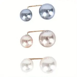 3pcs Pearl Brooch Pins Women Elegant Fixed Safety Brooches Pins for Jeans Waist Reduce Button Summer Dress Decoration Pants Clip