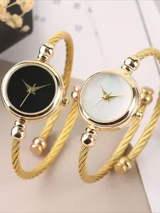 Women's Elegant Fashion Round Dial Quartz Bracelet Watch, Fashion Watch Set for Party, Daily Decor, Trendy All-match & Exquisite Watch Set for Birthday Gift