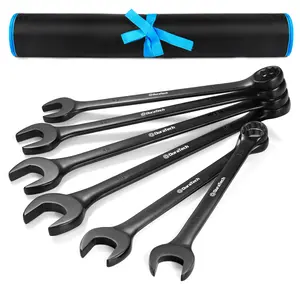 #JumpstartSale DURATECH Jumbo Combination Wrench Set, 6-Count, CR-V Steel, black electrophoretic coating, with Pouch