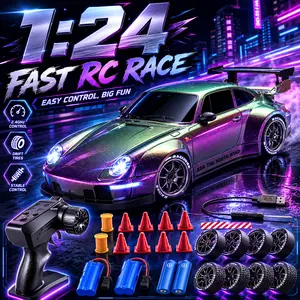 【Deals for you Days】1:24 Scale RC 4WD Racing Car For 3-15 Years, RC Drift Car with LED, USB Charging Battery, Easy Control Remote Control Car for Kids & Beginners, Compact Portable Design, Fun Indoor Play Gift #gifts for grandkids #Toys Gift Preferred