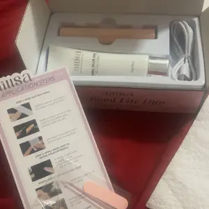 Aillsa Glamhold Solid Nail Glue Set, Handheld UV Lamp for Press On Nails, Clear Nail Tips and gel x nail glue Long-Lasting Strong Adhesion Solid Gel DIY Fall Nail Art Home, UV Light Cured Needed