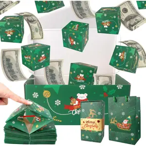 Surprise Box Gift for Money, Christmas Surprise Gift Box Explosion, Folding Bouncing Gift Box for Christmas Birthday Anniversary, 12 Bounces Boxes