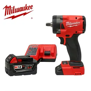 Milwaukee FIW212 18V Electric Impact Wrench With 1/2 Inch Multi-Fit Drive. Features 300N·m Maximum Torque And Adjustable Operation Speed. Portable Power Tool For Home Repair, Garage Work And Daily Mechanical Assembly With Universal Accessory Compatibility