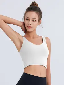 Yoga outfit, women's sports vest, U-shaped bra, beautiful back, gathered bra, fitness jogging, with lining and chest cushion