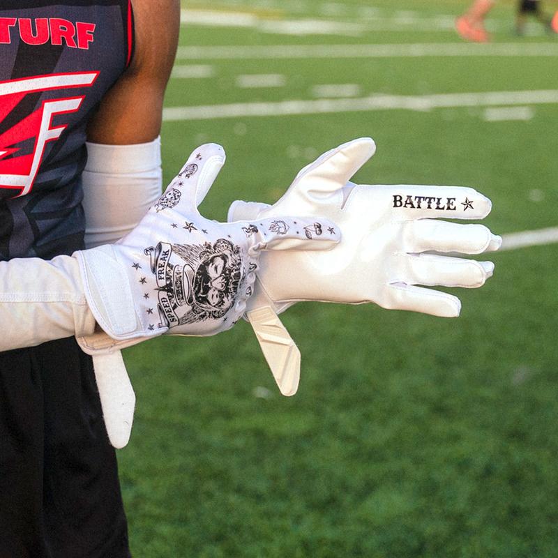 Battle Speed Freak Cloaked Receiver Gloves Ultra-Stick Palm PerfectFit Material NCAA/NOCSAE Standards 90-Day Durability Guarantee