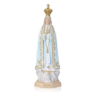 Our Lady of Fatima with Crown Statue Resin - 14 Inches
