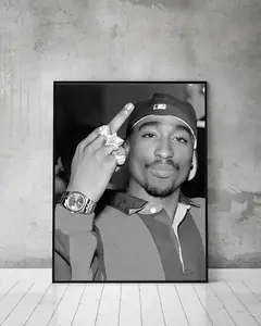 Tupac Shakur Poster, Rap Poster Rapper Poster Framed or frameless options available Decor Print Tombstone Wall Art Personalized Wall Art
