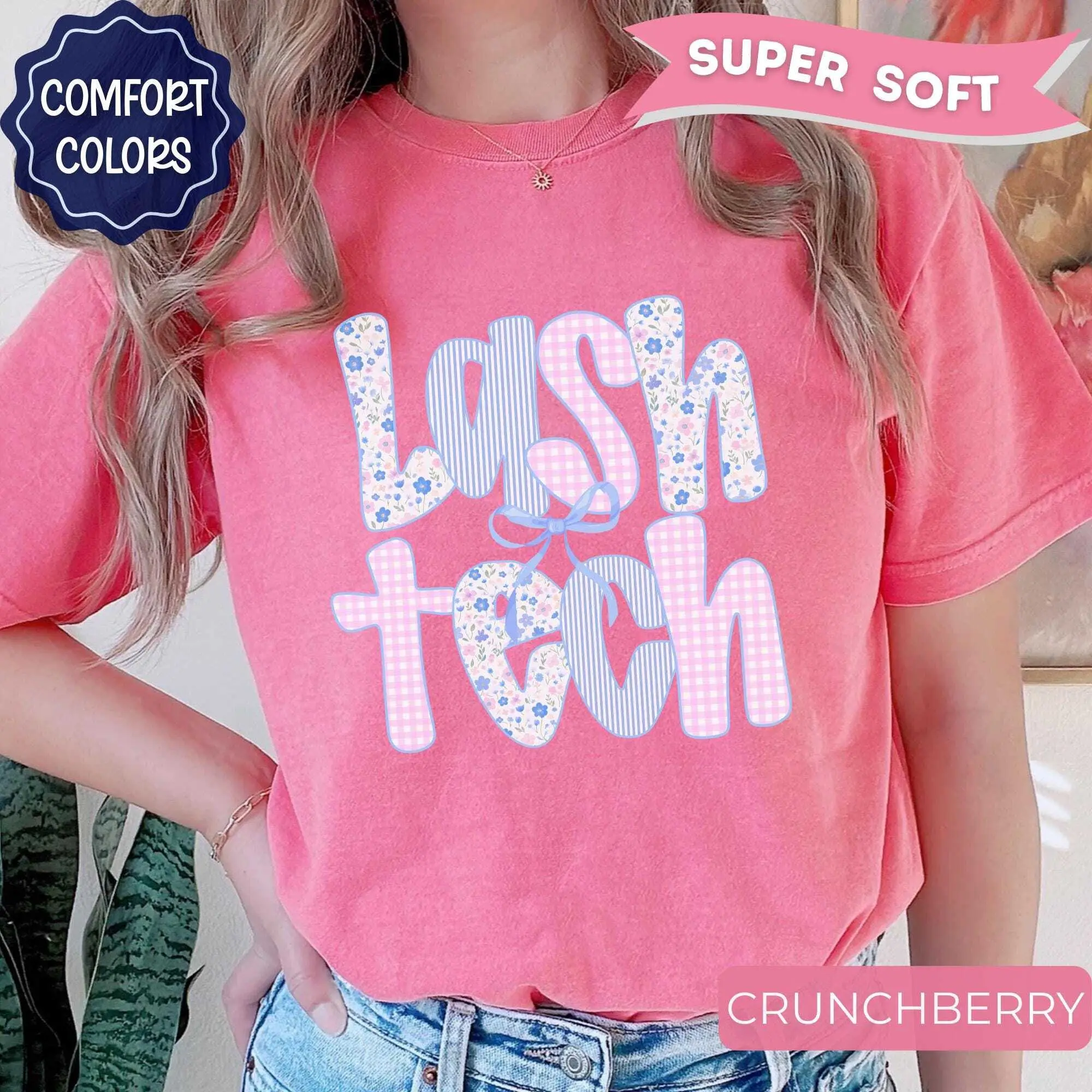 Lash Tech T-Shirt, Floral Lash Tech Shirt, Lash Artist Gift, Coquette Lash Tech Gift, Cute Lash Tech Top, Lash School Shirt