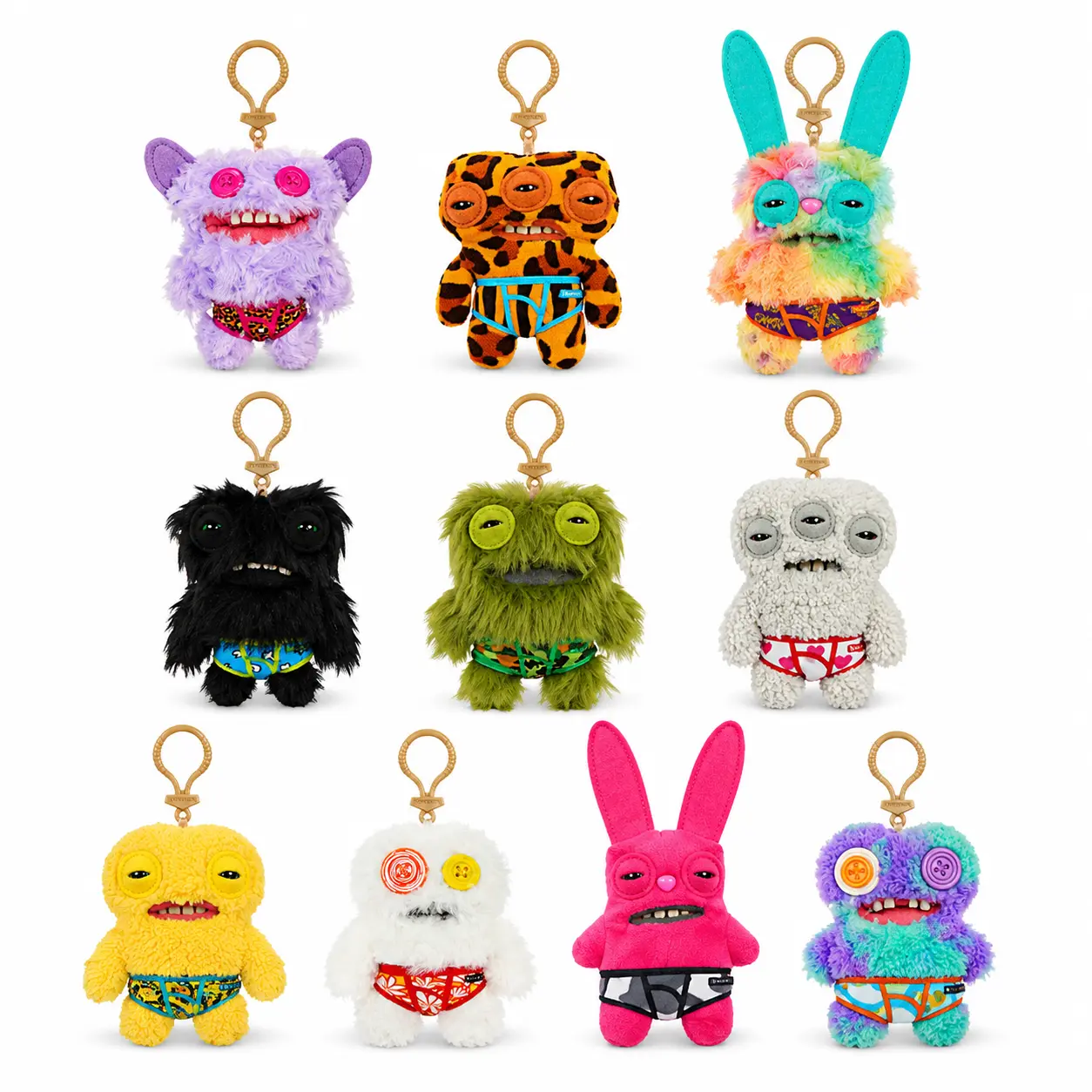 Strange Fugglers Fugg Series 4 Plush Keyring, Unisex Funny Ugly Look Monster Collectible Toy, Soft Fabric Quirky Design Party Gift Ideas for Collectors