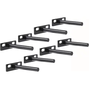 8 Pcs 4 inch Floating Shelf Bracket, Solid Steel Blind Shelf Brackets Hidden Shelf Support for Floating Wood Shelves