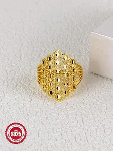 S925 Sterling Silver Hollow Out Geometric Design Ring, Vintage Embossed Ring, Fashion Jewelry for Party, Daily Clothing Decor, Trendy All-match & Exquisite Jewelry for Birthday Gift, Elegant Everyday Ring