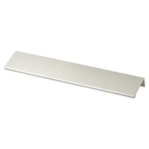 212 MAIN Bravo Series Long Length Brushed Nickel Finger Pull - 9.625 in. Rectangular Grip, Lightweight Aluminum Base, for Contemporary Home Door Hardware