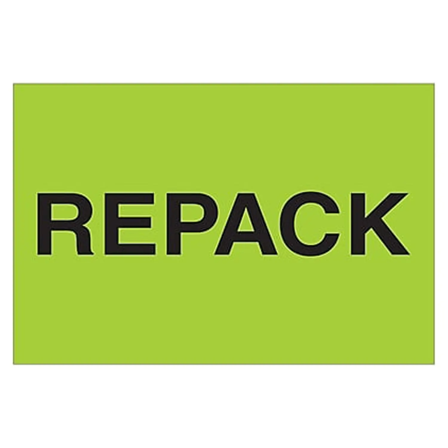 Box Partners DL1613 Repack Labels, 2x3 in., Fluorescent Green, High Quality for End Users, Creativity to Boldly Display Instructions and Warnings