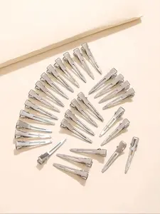 Simple Design Solid Color Metal Hair Clips (40pcs) Sectioning Clips, Casual Versatile Hair Accessories for Women, Minimalist Hairwear for Daily Wear, Hair Clip Set