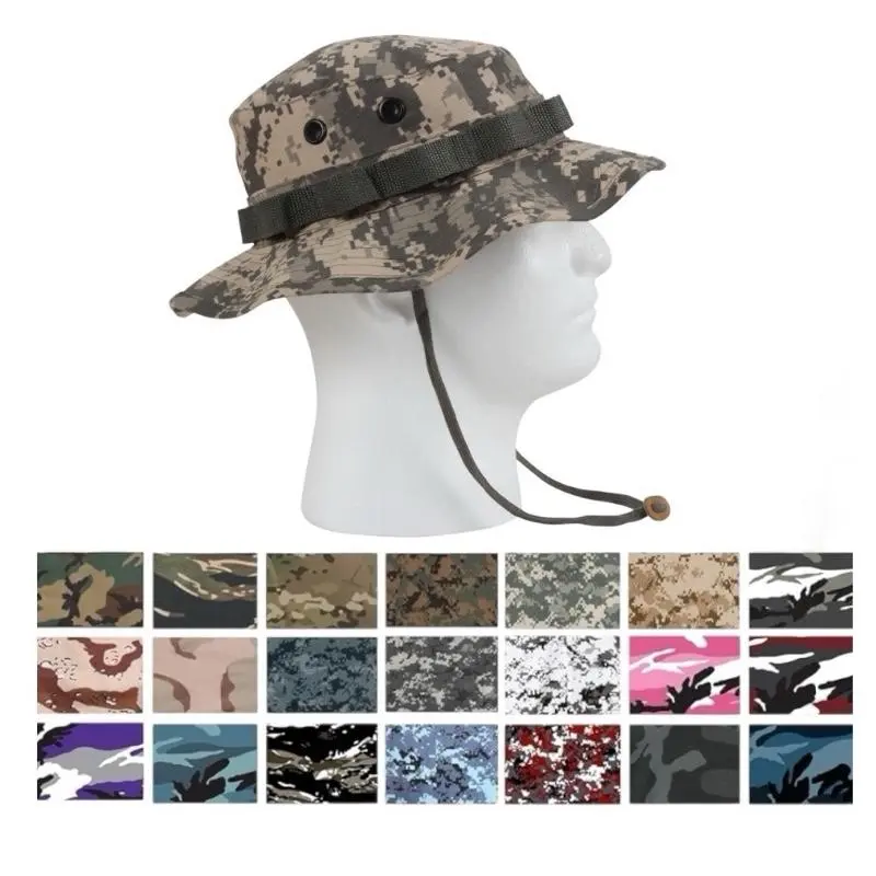 ROTHCO Digital Camo Boonie Hat - Unisex Cotton Tactical Sun Hat for Adults, Adjustable Chin Strap, UV Shielding, Branch Loops, All Seasons Use for Fishing, Check Product Size Note, Breathable Sun Hats, Outdoor Fishing Cap