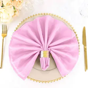 5 Pack Premium Polyester 20"x20" Napkins Pink - Wrinkle Resistant & Easy Care Cloth Napkins