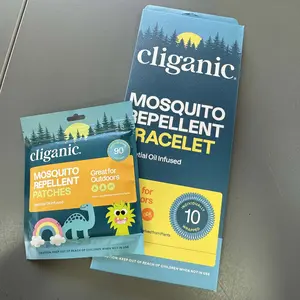 Cliganic Natural Mosquito Repellent Patches (Positive Vibes) - DEET-Free, Travel-Friendly Stickers for Kids & Adults with Citronella Oil