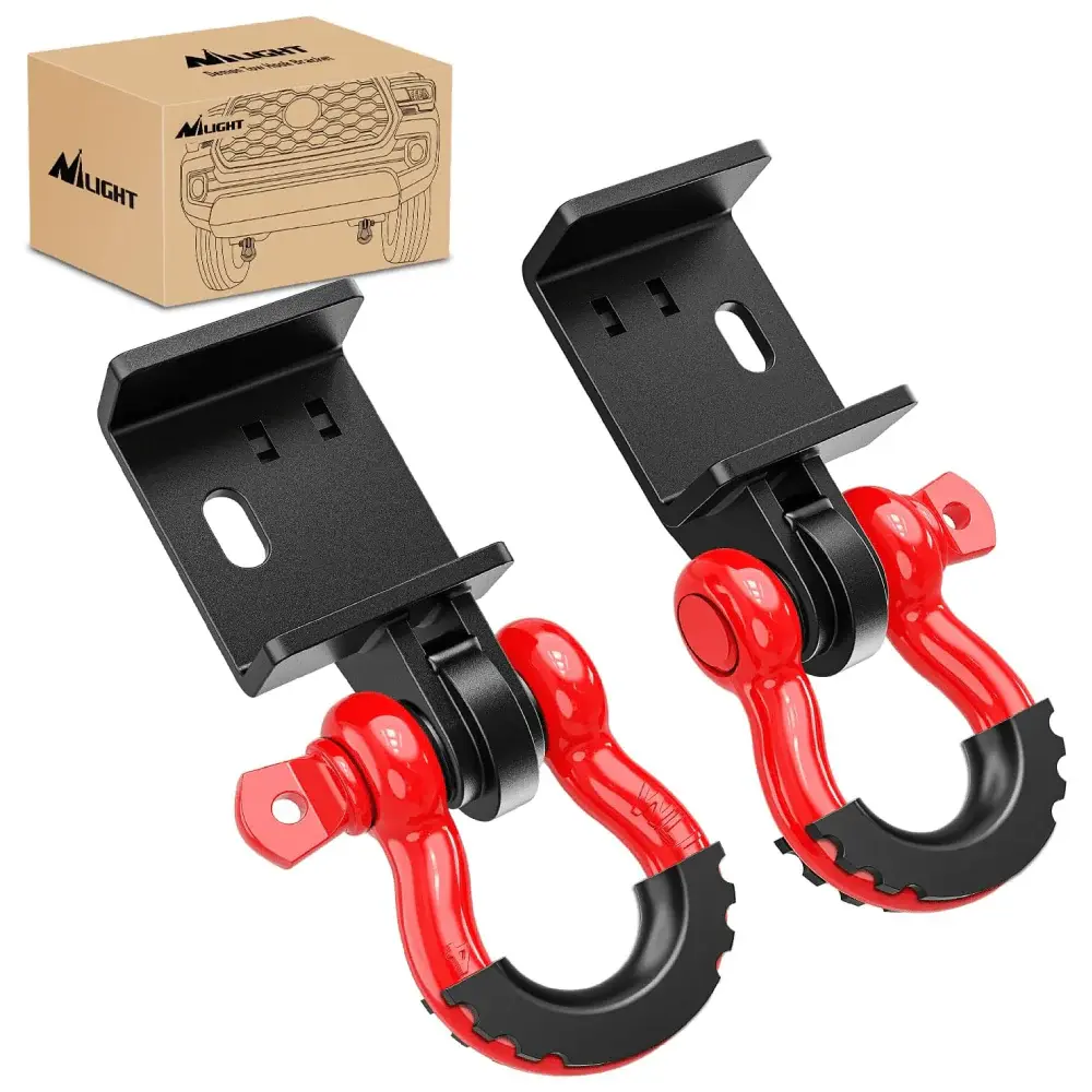 Nilight Heavy Duty Tow Hook Bracket with 3/4-in D-Ring Shackle, Compatible with 2009-2023 Toyota Tacoma, Truck Hardware Accessory, Father's Day Gift