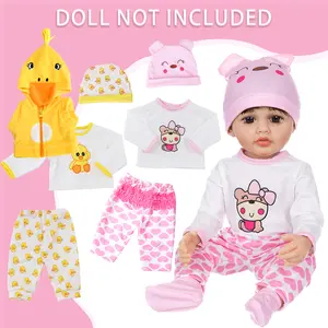 DEAREI (Excluding dolls) 2 sets of simulated reincarnation doll costumes, animal themed set, suitable for 22 inch infants and young children with cute doll clothing set, can be changed and matched, ideal holiday gift