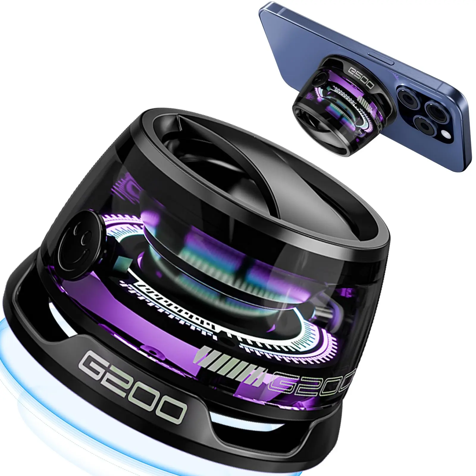 G200 Magnetic Bluetooth Speaker with RGB Light, 40mm Drivers, Bluetooth 5.3,Portable for Travel & C amping Adjustable Sound Volume