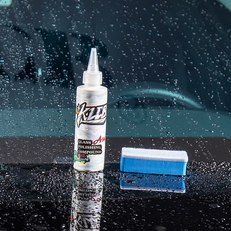 KLCB Scratch-Free Car Glass Compound -  Car Detailing Polish, Removes Water Spots/Road Oils/Windshield Haze, Rain Repellent (Long-Lasting), Car Detailing Chemicals, Auto Detailing Supplies