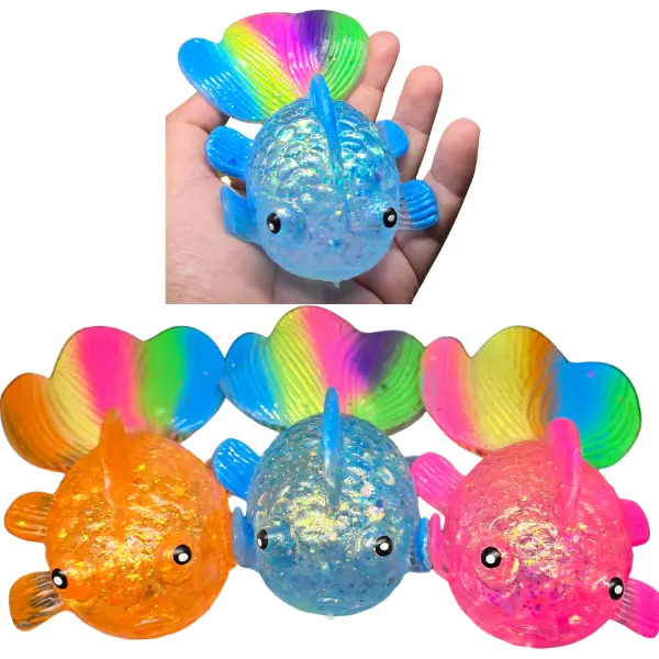 Sugar Goldfish Glitter Hand Sized Stress Relief Fidget Toy
