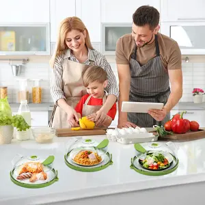 Microwave Splatter Cover with Water Steamer, 10 inch Clear Microwave Plate Cover Lid for Food, Kitchen Gadgets Accessories for Microwave Oven Kitchenware Utensils