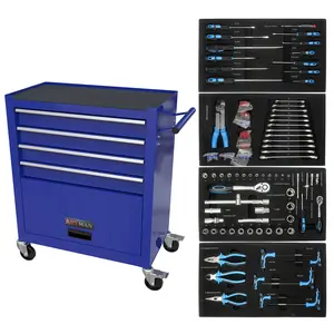 Donext Mechanics Rolling Tool Storage Cabinet 5-Tier with 4 Drawers for Men & Handyman in Workshop & Home Tool Chest Cart with Wheels & Smooth Drawer Slides Steel Structure