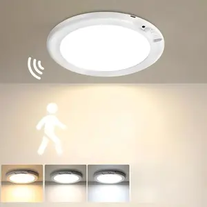 Rechargeable Motion Sensor Ceiling Light with Remote, Magnetic Wireless Battery-Powered, Ideal for Closet, Shower, Stairs, Hallway, Porch, Patio