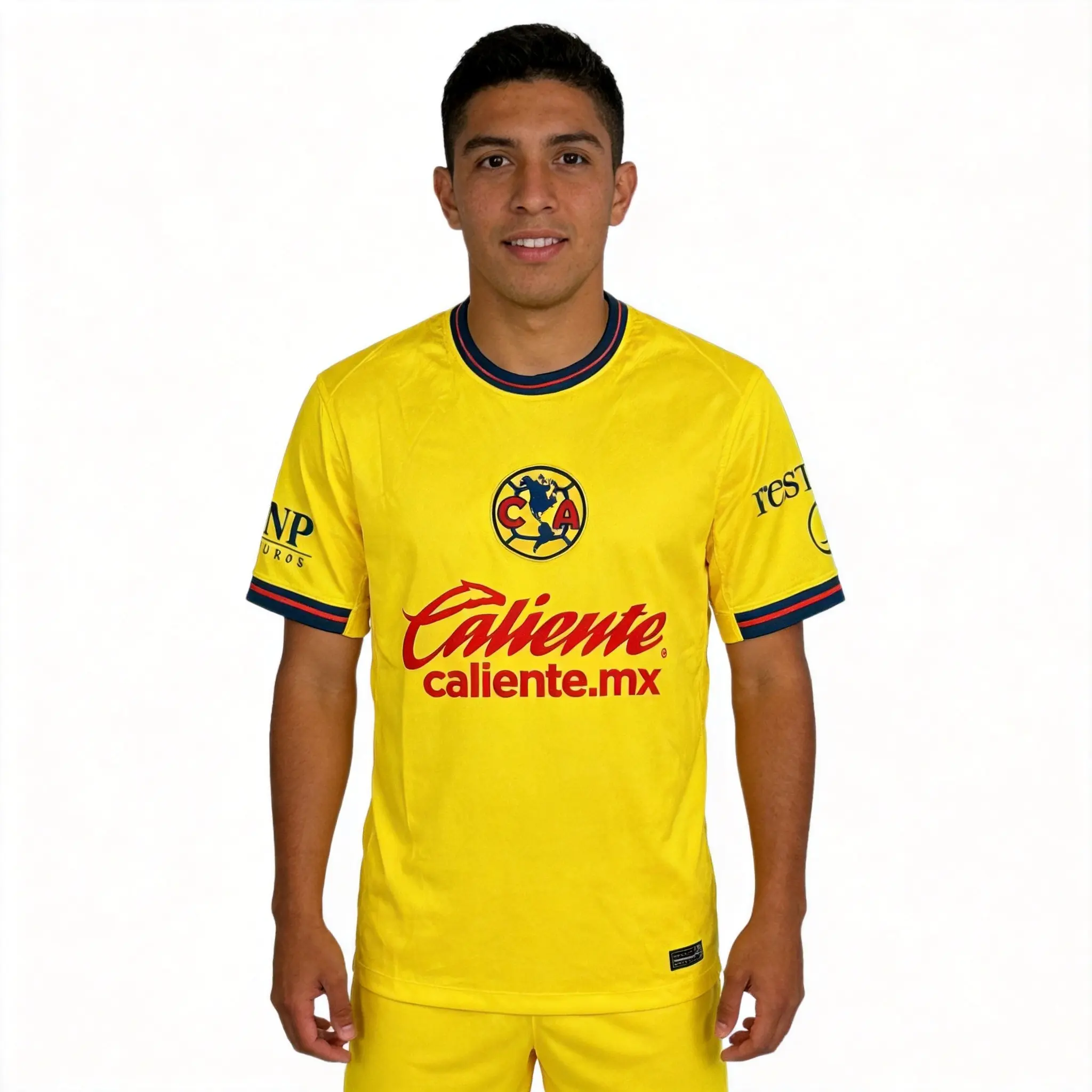 2425 Club America Home Yellow Short Sleeve Soccer Jersey